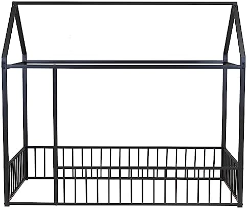 Flieks Twin Size Metal Bed House Bed Frame - Image 4