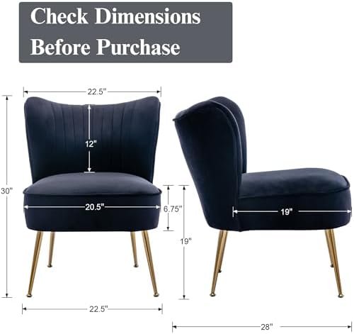 Black Velvet Accent Chair Set of 2 - Image 2