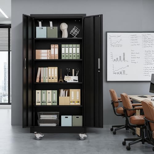 VINGLI Rolling Metal Storage Cabinet - Image 2