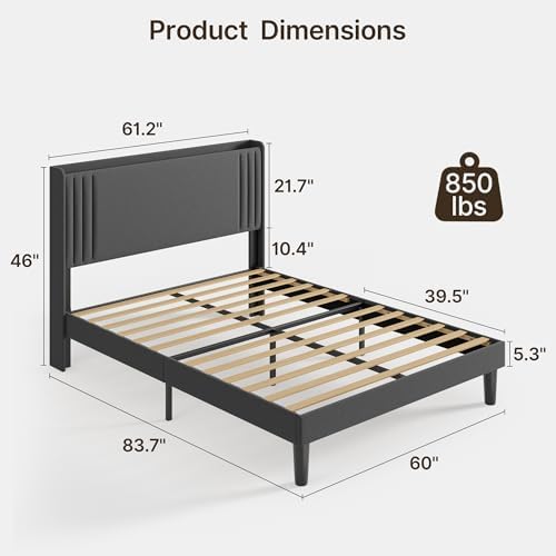 Gizoon Queen Bed Frame with Charging Station and LED Lights - Image 2