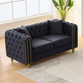 Velvet Chesterfield Sofa, Mid Century Modern Deep Seater Couch by VIDEVIK