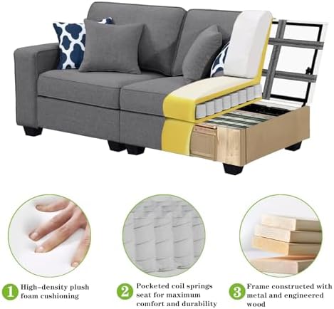 Legend Vansen Oversized Modular Sectional Sofa, U/L‑Shaped Reversible Couch - Image 6