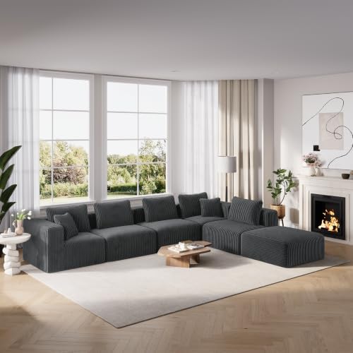 Novilla 141" Modular Sectional Sofa, V Shape Customizable Sectional Couch by Novilla