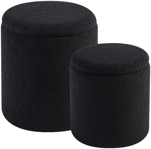 BLEXA Set of 2 Round Storage Ottoman - Image 3