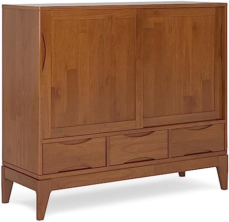 SIMPLIHOME Harper 48" Wide Storage Cabinet in Teak Brown - Image 6