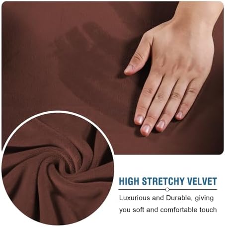 H.VERSAILTEX High Stretch Sofa Slipcover 4 Piece Cover Velvet Furniture - Image 5