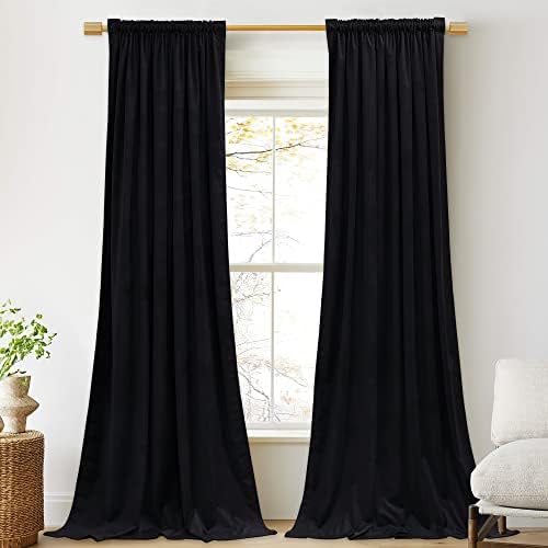 StangH Extra Long Black Velvet Curtains - Image 2