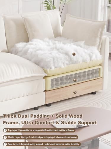 Loveseat Sofa Cloud Sofa Couch, 2 Seat Deep Seat L Shaped Couch - Image 4