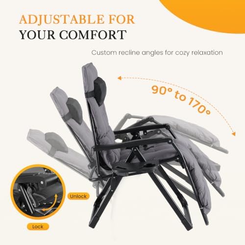NEWBULIG Zero Gravity Chair, Folding Patio Recliner - Image 4
