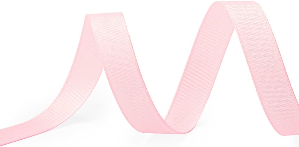 LIUYAXI 3/8" X 50 Yards Solid Pink Grosgrain Ribbon, Perfect for Crafts, Wedding Decor, DIY Hair Accessories, Sewing, Gift Package Wrapping and More