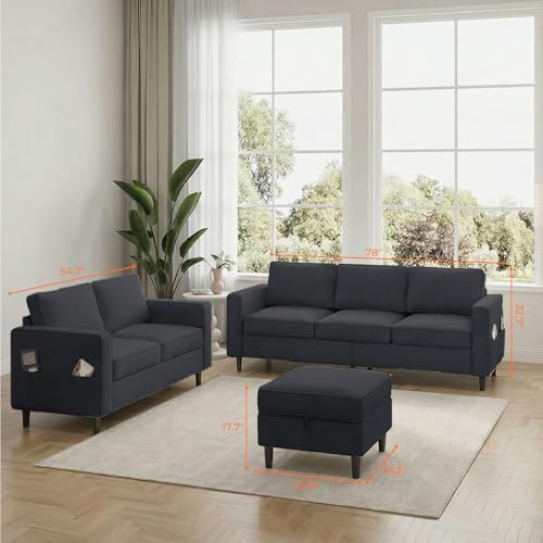 ijuicy 2PCS Sectional Sofa Set, Modern Linen 5 Seater Couch - Image 2