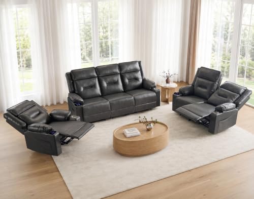 3-Piece Living Room Recliner Sofa Set, Loveseat & 3-Seater Couch by NOOKSLEEPER
