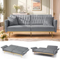 70” Velvet Futon Sofa Bed w/Adjustable Armrests by ACMEASE
