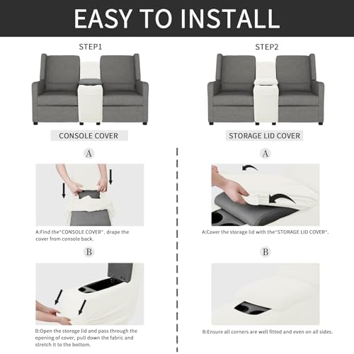 Easy-Going 2-Piece Recliner Console Cover - Image 5