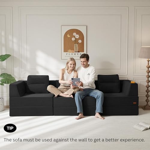 COMAX Futon Sofa Bed, Convertible Sofa Bed, Folding Boneless Couches - Image 3
