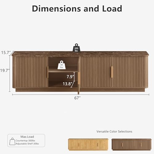 win2win 67" Fluted TV Stand - Image 2