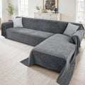 2 Pieces Sectional Couch Covers L Shaped Cover L Dark Gray by Unknown