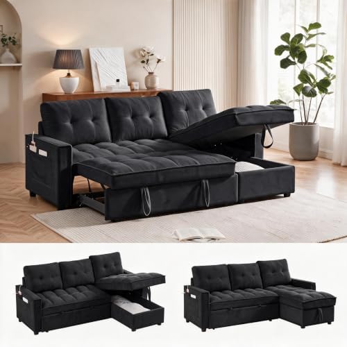 71" L Shaped Queen Pull Out Sofa Bed by Outdoorchairs