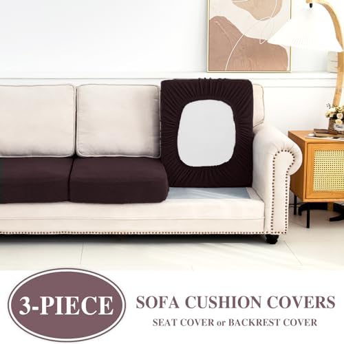 LA MEACK Couch Cushion Covers Seat Cushion Cover Stretch Couch Cover Separate - Image 3