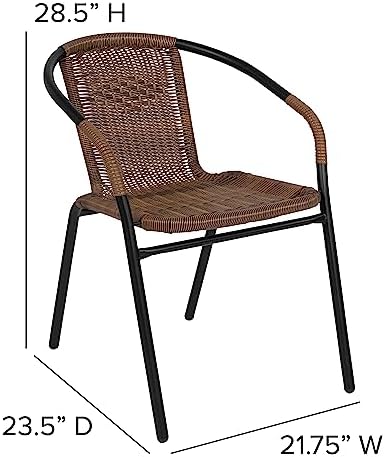 Flash Furniture Lila Modern Rattan Indoor/Outdoor Stackable Dining Chairs - Image 3