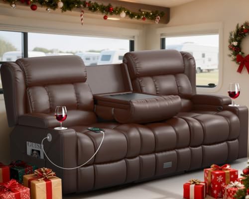 Loveseat Recliner Sofa with Flip Backrest Design, 3 Seat RV Recliner Sofa with by MisUMis