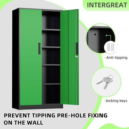 INTERGREAT Metal Storage Cabinet, Tall Metal Cabinet - Image 6