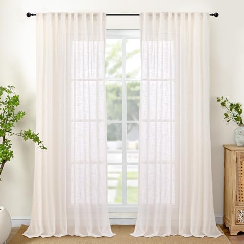 YoungsTex Natural Linen Curtains 90 Inches Long by YoungsTex