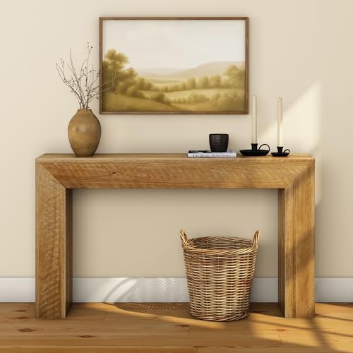 Plank+Beam Camden Console Table, 56 Inch, Rustic Barnwood Brown - Image 3