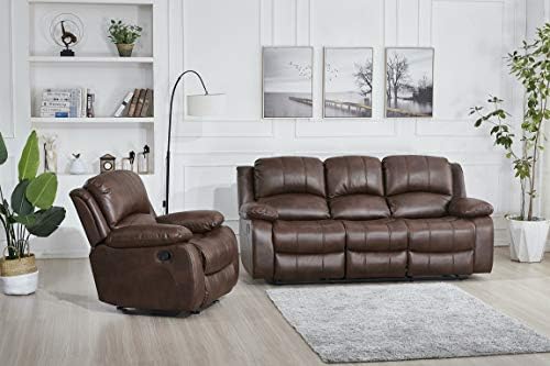 Betsy Furniture 2PC Faux Leather Reclining Couch Set, Living Room Furniture Set - Image 2