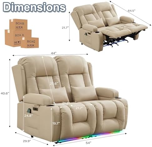 TUNYI Power Loveseat Recliner Sofa - Image 2