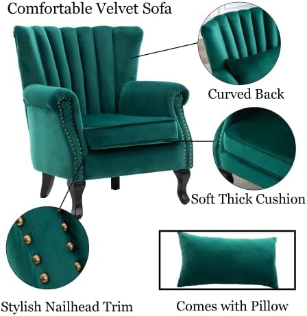 Velvet Accent Chairs Set of 2 - Image 6