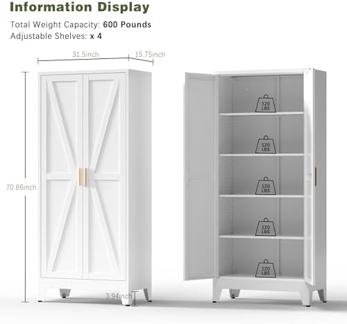 COFaR 5 Tier Metal Farmhouse Storage cabinets - Image 2