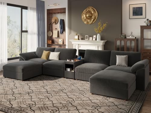 EASE MOOSE Oversized U Shape Sectional Modular Sofa, Large Deep Seat Couch by EASEMOOSE