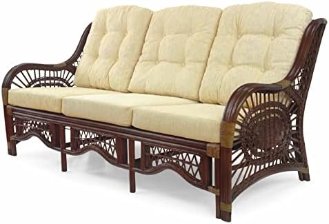 Malibu Lounge Three-Seater Sofa Natural Rattan Wicker Handmade Design - Image 4