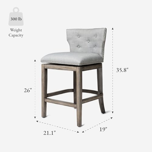 Maven Lane Hugo Counter Stool, Reclaimed Oak, Ash Grey - Image 3