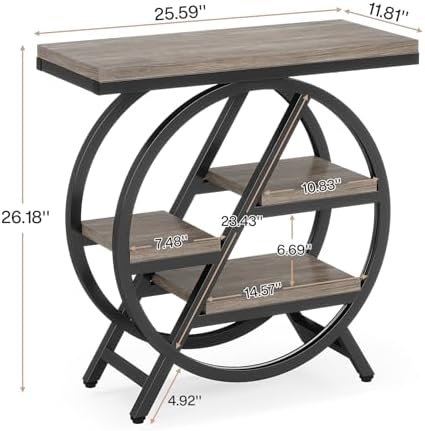 Tribesigns End Table Set of 2, 3-Tier Narrow Side Table - Image 2