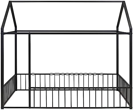Flieks Full Size Metal Bed House Bed Frame - Image 5