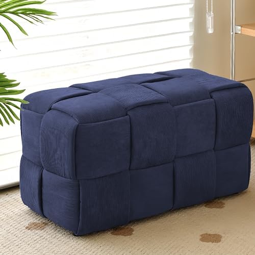 Cmishe 28" Rectangular Woven Corduroy Ottoman Footrest - Image 2