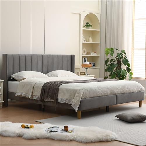 YUHUASHI King Bed Frame，Platform Bed by YUHUASHI