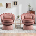 ZJhome 360° Swivel Accent Chairs Set of 2, Mid-Century Modern Velvet Barrel by ZJhome