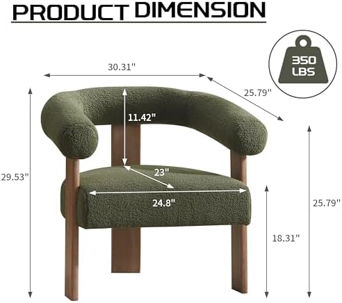 VKNOW Barrel Accent Chair, Vanity Chair - Image 2