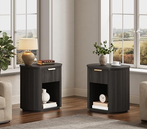 Fluted Round Nightstands Set of 2 - Image 4