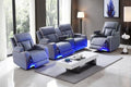 Power Recliner Set with LED Lights, 3 Pieces Living Room Furniture Sets by COSYMOORFURNITURE