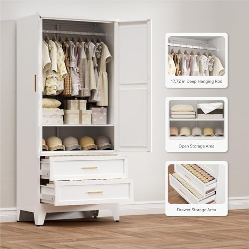 COFaR Metal Armoire Wardrobe Closet - Image 5
