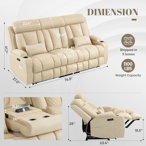 Zero Wall Hugger Power Reclining Sofa - Image 2