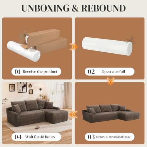 85" L Shaped Cloud Boneless Sectional Couches - Image 7