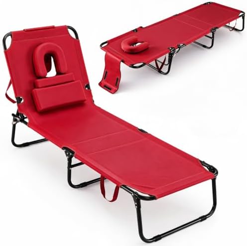GYMAX Tanning Chair, 330lbs Beach Lounge Chair by GYMAX