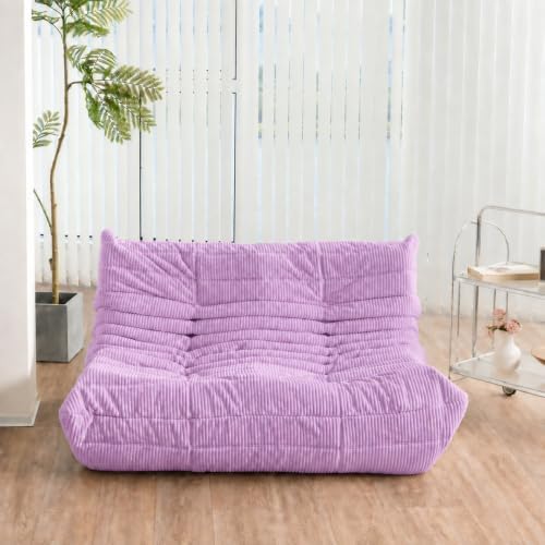 N&V Fireside Loveseat, Mid Century Armless Twin Size Floor Sofa, Soft Premium - Image 6