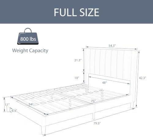 Allewie Full Platform Bed Frame/Velvet Upholstered Bed Frame - Image 2