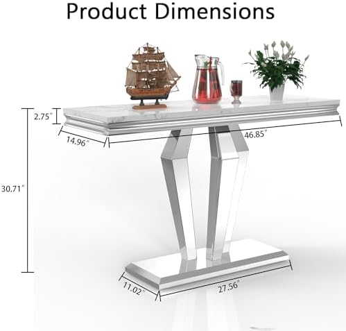 Henf 47in Faux Marble Console Table - Image 2
